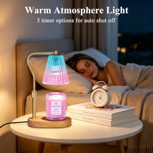seenlast Purple Candle Warmer Lamp with Timer Dimmer Adjustable Height,Mothers Day Gifts,Electric Wax Warmer Vintage Home Decor for Scented Jar Candles,Birthday Gifts for Women