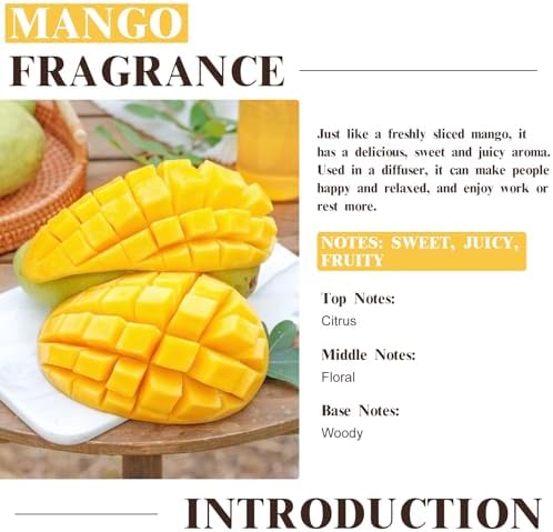 EUQEE Mango Fragrance Oil 60ml for Diffusers (2.02 Fl oz)