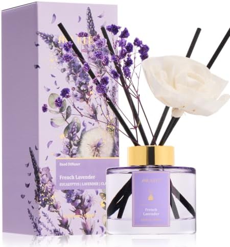 Airkeep Flower Reed Diffuser Set, French Lavender Diffuser Set, 5.07 Fl.oz (150ml), Home Fragrance, Bathroom, Bedroom & Home Décor, Air Freshener