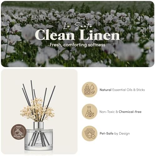 Reed Diffuser Set, Clean Linen, 6.7fl oz / 200 ml