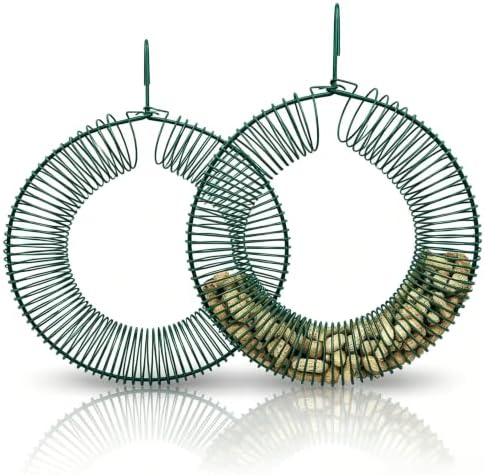 ROSSGO Pack of 2 Peanut Bird Feeder, Outdoor Peanut Wreath Bird Feeder