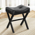 Memobarco 18-Inch Leather Vanity Stool Chair, Black