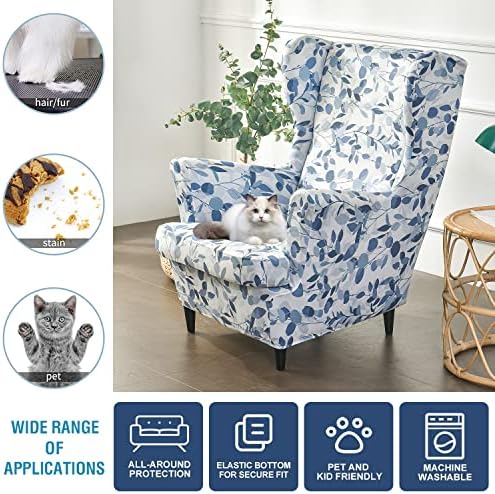 NILUOH Wingback Chair Covers 2-Piece, Armchair Slipcovers for Living Room