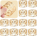 12PCS-LUNEY Gold Napkin Rings Set of 12 Bulk, Metal Napkin Holder Buckles