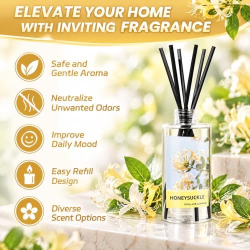 SCENTORINI Reed Diffuser Oil Refill, Honeysuckle Diffuser Oil 6.76 Fl Oz