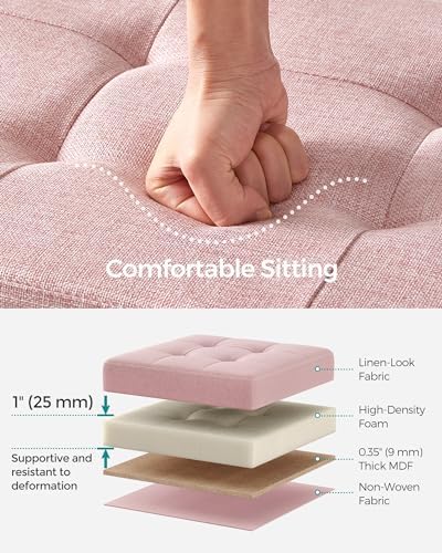 SONGMICS 30 Inches Folding Storage Ottoman Bench, Load 660 lb