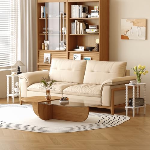 Veegle Narrow Side Table Small End Table for Small Spaces White