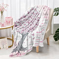 Newsely Pink Butterfly Tree Throw Blanket,50x60 Inch Reversible, Inspiritional Quotes Fashion Bible Verse Unique Girl Flannel Blanket Home Decor Super Soft Warm Cozy for Bed Couch Sofa Couch