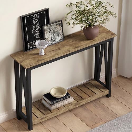 ChooChoo Farmhouse Console Table, Narrow Sofa Table for Entryway, 47 Inch