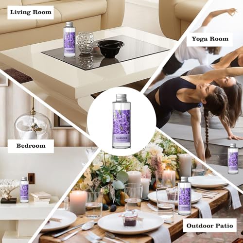 SCENTORINI Lavender Diffuser Reed Diffuser Oil Refill, 6.76 Fl Oz & 6 Sticks