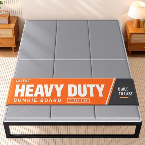 LAVEVE Heavy Duty Bunkie Board Queen Size 60'' x 80'', Anti-Slip Bed Slat