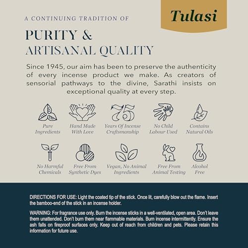 Tulasi Herbal Masala Incense Sticks Assorted/Variety Pack – 120 Hand Rolled Sticks, 6 Natural Scents | Sandalwood, Lavender, Patchouli, Palo Santo, White Sage | Aromatherapy