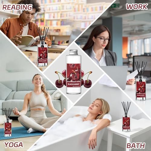 SCENTORINI Reed Diffuser Oil Refill, Black Cherry Diffuser Oil 6.76 Fl Oz