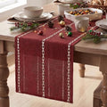Artoid Mode Red Rustic Cotton Linen Table Runner 13x36 Inch
