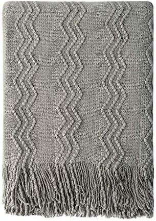 BOURINA Dark Grey Throw Blanket 60x80 Inch Knitted Soft Throw Sofa Blanket