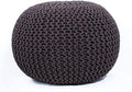 FRELISH DECOR Round Pouf Ottoman (20 Diameter x 14 Height) Brown
