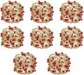 COTTON CRAFT Christmas Napkin Rings - 8 Pack Beaded Metal Twine Napkin Ring