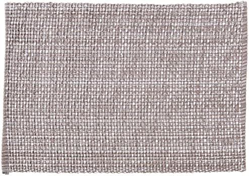 Sweet Home Collection 100% Cotton Placemats for Dining Room Rectangle Two Tone Woven Fabric 13" x 19" Soft Durable Table Mat Set, Set of 6, Gray