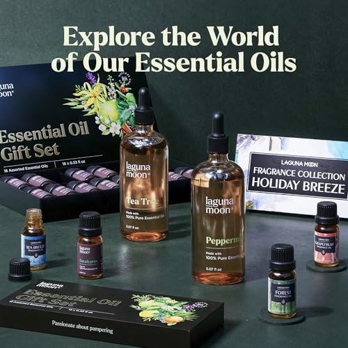 Lagunamoon Summer Essential Oils Set - Holiday Breeze Gift Set for Diffusers, Home Care, Candle Making, Fragrance, Aromatherapy, Humidifiers, Gifts - Coconut, Pineapple, and Grapefruit (10ml)