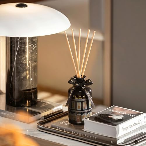 COCORRÍNA Reed Diffuser - Cedar Wood 6.76 fl oz Reed Diffuser with 8 Sticks Home Fragrance Bathroom Decor (Festive House Collection)