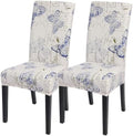 SearchI Dining Room Chair Covers Set of 2, Stretch Printed Parsons Chair Slipcover Spandex Removable Washable Kitchen Chair Protector Cover for Dining Room, Hotel, Ceremony (Butterfly Pattern)