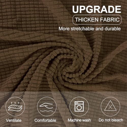U-NICE HOME 4 Pieces Oversized Stretch Couch Cover Slipcover, Brown