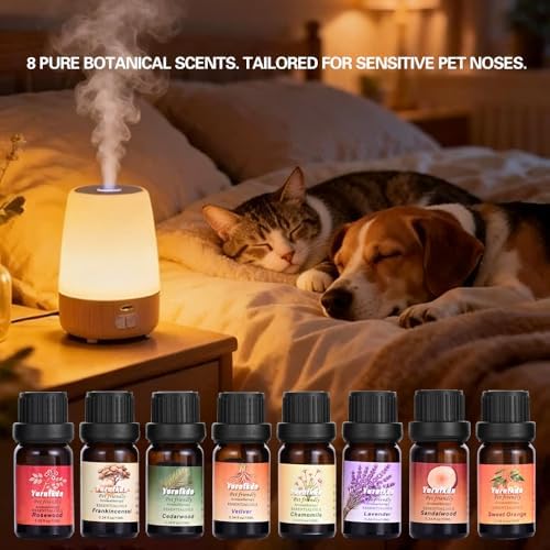 Pet Friendly Aromatherapy Essential Oils Collection,Safe for Dogs and Cats,Natural Relaxation and Stress Relief,Suitable for Aromatherapy Diffuser Bottles,Incense Sticks, and Candles Making (8, small)