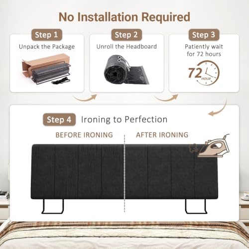 King Size Headboard Only-No Assembly Required, Black
