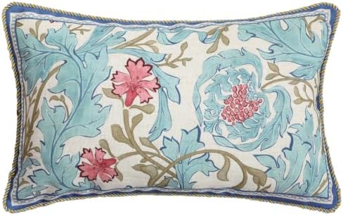 patdrea Designer Vintage Blue Lumbar Throw Pillow Cover,12"x20"
