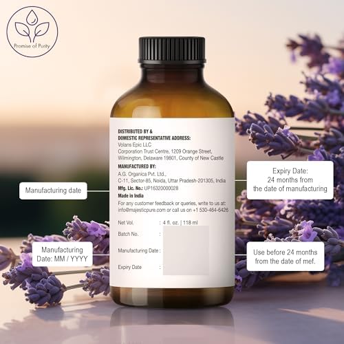 Majestic Pure Lavender Essential Oil for Diffuser - 4 Fl Oz (Pack of 2)
