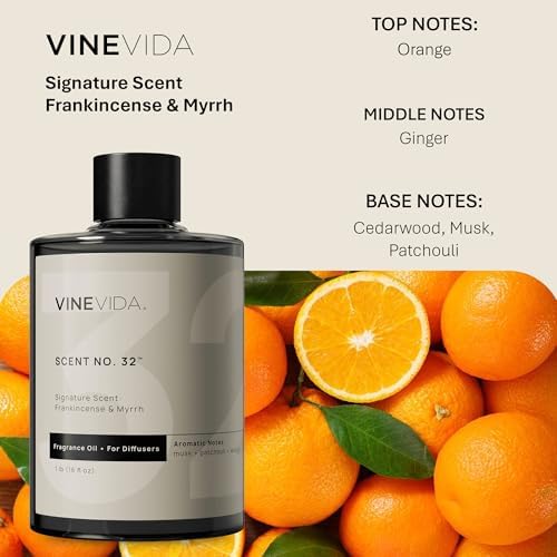 VINEVIDA [16 Fl Oz] Frankincense & Myrrh Fragrance Oil for Cold Air Diffusers, Essential Oils for Diffuser Oil Refill & Air Freshener Room Spray
