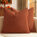 MIULEE Fall Decorative Throw Pillow Covers 18x18 Burnt Textured Corduroy