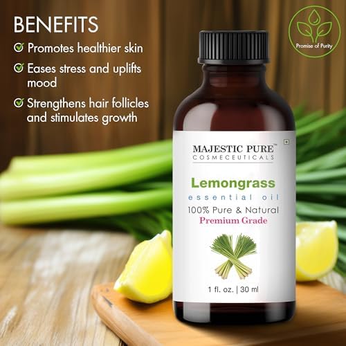 Majestic Pure Lemongrass Essential Oil for Diffuser - 1 Fl Oz