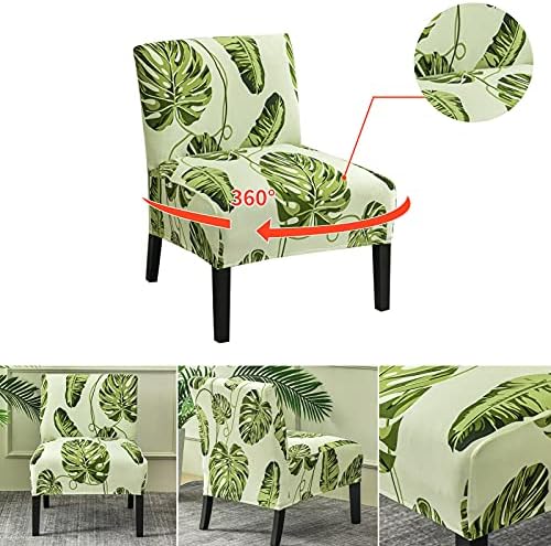 Eco-Ancheng Armless Chair Slipcover Removable Armless Accent Chairs Covers Washable Armless Slipper Chair Slipcover Printed Armless Chair Furniture Protector Covers for Living Dining Room Hotel