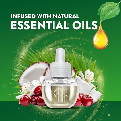 Air Wick Plug In Scented Oil Refill Paradise Retreat, Essential Oils,2ct