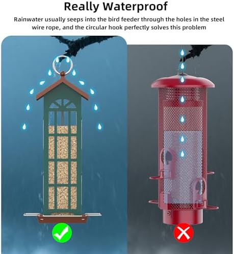 Metal Wild Bird Feeder,Bird Feeders for Outdoors Hanging,Waterproof and Rust-Proof,Easy to Clean,Disassemble and Assemble
