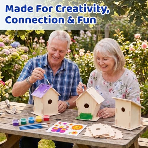 Neliblu [12 Pack] DIY Bird House Kits for Kids | 3 Unique Shapes & 2 Sizes