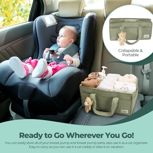 Diaper Caddy Organizer for Changing Table, Storage Basket for Wipes, Gift for Baby Shower, Car Organizer, Nursery Organizer, Portable Storage (Pack of 2)