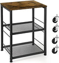 OYEAL Small Nightstand Industrial Square End Table with Storage Shelf