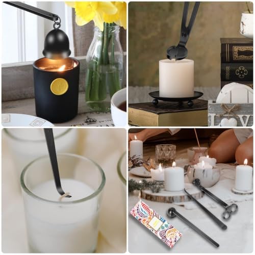 Saiveina 3 in 1 Candle Wick Trimmer Set, Candle Snuffer Dipper Wick Cutter