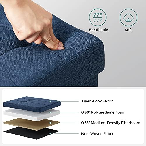 SONGMICS 30 Inches Folding Storage Ottoman Bench, Load 660 lb