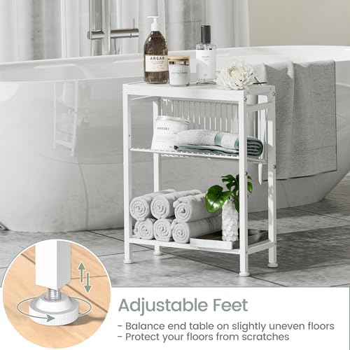 Narrow Side Table Set of 2, 3-Tier End Table, Small Nightstand