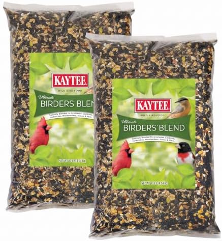 Kaytee Ultimate Birder's Blend Food,Wild Bird Seed for Grosbeaks,Cardinals,Nuthatches,Woodpeckers & More Outside Feeders,10 Pound,(Pack of 2)