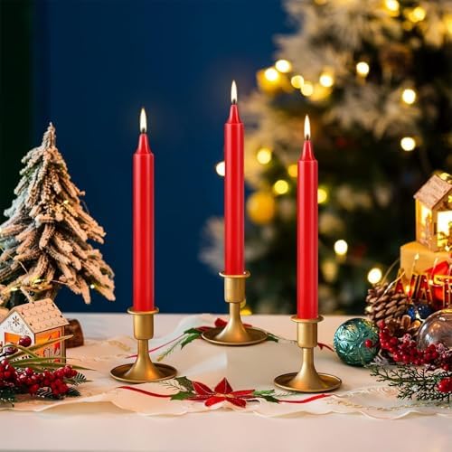 Red Taper Candles, Unscented Spell & Chime Candles, 4 Inch, 100% Cotton Wick, 2-Hour Burn Time, 40 Pack
