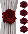 Magnetic Curtain Tiebacks, Rose Flower Tie Backs Rope