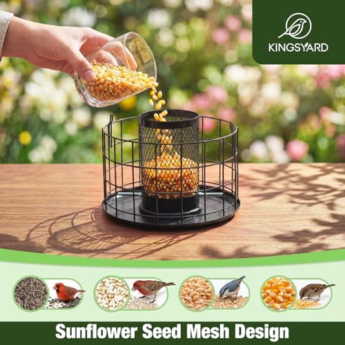 Kingsyard Squirrel Proof Metal Mesh Tube Bird Feeder
