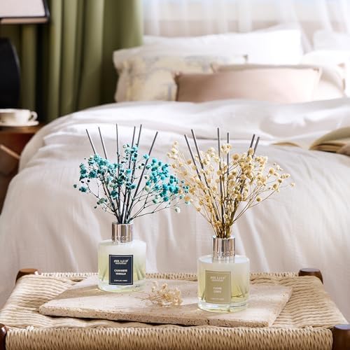 Airkeep Reed Diffuser 3.38 oz (100ml) 2pk,Clean Linen/Cashmere Vanilla Scented Reed Diffuser Set,Reed Diffuser & Oil Diffuser Sticks, Aromatherapy, Home & Kitchen Décor,Fragrance and Gifts