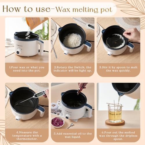 Scented Candle Making Kit for Adult with Wax Melter&Glass Jars 2.3lbs