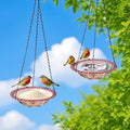 2 Pack Hanging Bird Baths and Feeders for Outdoors, Plastic Bird Bath Bowl & Hanging Feeder for Garden Yard Decor,Lilac Purple
