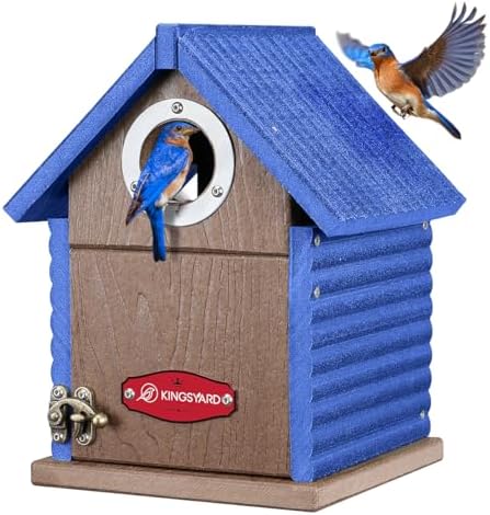 Kingsyard Bluebird House with Predator Guard, Recycled Poly Lumber